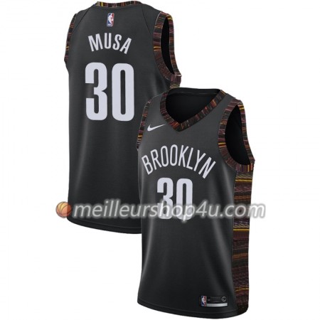 Maillot Basket Homme Brooklyn Nets Dzanan Musa 30 2018-19 Nike City Edition Noir Swingman